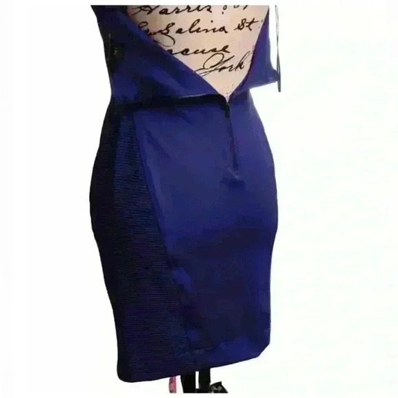 NWOT French Connection RITA Halter Knit Bodycon Cocktail Minidress Size 6 Blue - Picture 10 of 14